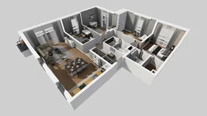 5 pokoi, mieszkanie 106,69 m², piętro 1, oferta nr U/4, Wille Biskupin 2.1, Wrocław, Biskupin-Sępolno-Dąbie-Bartoszowice, Śródmieście, ul. K. Olszewskiego