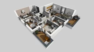 5 pokoi, mieszkanie 106,69 m², piętro 1, oferta nr U/4, Wille Biskupin 2.1, Wrocław, Biskupin-Sępolno-Dąbie-Bartoszowice, Śródmieście, ul. K. Olszewskiego