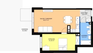 2 pokoje, mieszkanie 50,80 m², parter, oferta nr A/1, Osiedle przy Malborskiej, Kraków, Podgórze Duchackie, ul. Białoruska 69