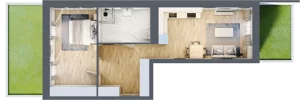 2 pokoje, mieszkanie 53,43 m², parter, oferta nr B/1, Apartamenty Park Matecznego, Kraków, Podgórze, Mateczny, ul. Rydlówka 5