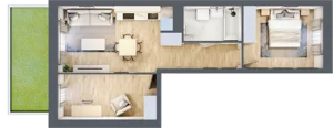 3 pokoje, mieszkanie 48,64 m², parter, oferta nr B/24, Apartamenty Park Matecznego, Kraków, Podgórze, Mateczny, ul. Rydlówka 5
