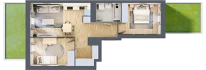 3 pokoje, mieszkanie 57,11 m², parter, oferta nr B/45, Apartamenty Park Matecznego, Kraków, Podgórze, Mateczny, ul. Rydlówka 5