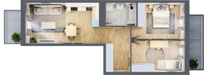 3 pokoje, mieszkanie 54,79 m², piętro 1, oferta nr B/49, Apartamenty Park Matecznego, Kraków, Podgórze, Mateczny, ul. Rydlówka 5