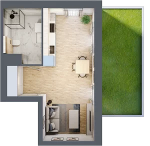 1 pokój, mieszkanie 33,12 m², parter, oferta nr B/70, Apartamenty Park Matecznego, Kraków, Podgórze, Mateczny, ul. Rydlówka 5