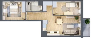 3 pokoje, mieszkanie 53,04 m², piętro 1, oferta nr B/72, Apartamenty Park Matecznego, Kraków, Podgórze, Mateczny, ul. Rydlówka 5