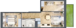 3 pokoje, mieszkanie 48,48 m², parter, oferta nr D/25, Apartamenty Park Matecznego, Kraków, Podgórze, Mateczny, ul. Rydlówka 5
