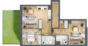 3 pokoje, mieszkanie 79,22 m², parter, oferta nr D/26, Apartamenty Park Matecznego, Kraków, Podgórze, Mateczny, ul. Rydlówka 5