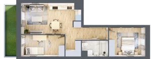 3 pokoje, mieszkanie 51,54 m², parter, oferta nr D/71, Apartamenty Park Matecznego, Kraków, Podgórze, Mateczny, ul. Rydlówka 5