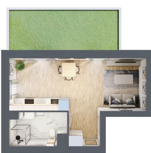 1 pokój, mieszkanie 32,00 m², parter, oferta nr D/72, Apartamenty Park Matecznego, Kraków, Podgórze, Mateczny, ul. Rydlówka 5