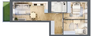3 pokoje, mieszkanie 53,29 m², parter, oferta nr D/93, Apartamenty Park Matecznego, Kraków, Podgórze, Mateczny, ul. Rydlówka 5