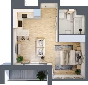 1 pokój, mieszkanie 32,40 m², piętro 3, oferta nr E/37, Apartamenty Park Matecznego, Kraków, Podgórze, Mateczny, ul. Rydlówka 5