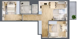 3 pokoje, mieszkanie 63,38 m², piętro 1, oferta nr D/71, Apartamenty Rudnickiego, Warszawa, Bielany, Piaski, ul. Rudnickiego 7
