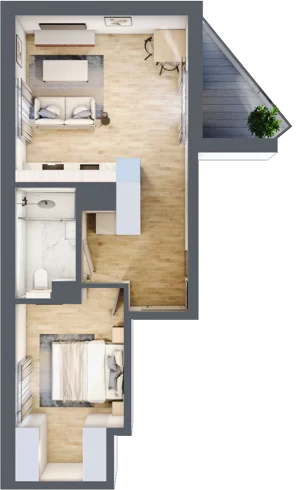 2 pokoje, mieszkanie 42,67 m², piętro 2, oferta nr A/37, Metro Zachód etap 6, Warszawa, Bemowo, Chrzanów, ul. Szeligowska
