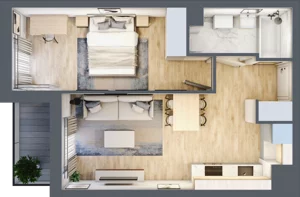 2 pokoje, mieszkanie 40,28 m², piętro 4, oferta nr A/75, Hubska 100 etap 2, Wrocław, Huby, Krzyki, ul. Hubska 100