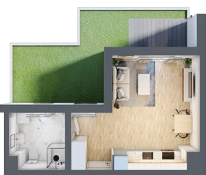 1 pokój, mieszkanie 29,18 m², parter, oferta nr A/5, Hubska 100 etap 2, Wrocław, Huby, Krzyki, ul. Hubska 100
