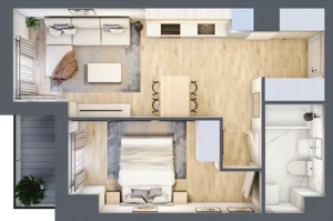 2 pokoje, mieszkanie 40,36 m², piętro 6, oferta nr A/111, Hubska 100 etap 2, Wrocław, Huby, Krzyki, ul. Hubska 100