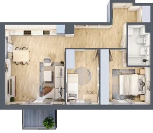 3 pokoje, mieszkanie 61,41 m², piętro 2, oferta nr C/18, Osiedle Rapsodia 2, Wrocław, Karłowice-Różanka, Różanka, ul. Wołowska 5