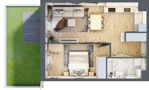 2 pokoje, mieszkanie 41,08 m², parter, oferta nr C/5, Osiedle Rapsodia 2, Wrocław, Karłowice-Różanka, Różanka, ul. Wołowska 5