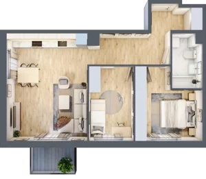 3 pokoje, mieszkanie 61,41 m², piętro 1, oferta nr C/11, Osiedle Rapsodia 2, Wrocław, Karłowice-Różanka, Różanka, ul. Wołowska 5