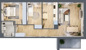 3 pokoje, mieszkanie 68,60 m², piętro 3, oferta nr C/22, Osiedle Rapsodia 2, Wrocław, Karłowice-Różanka, Różanka, ul. Wołowska 5