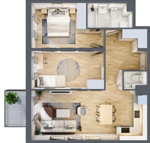 3 pokoje, mieszkanie 62,54 m², piętro 4, oferta nr D/27, Osiedle Rapsodia 2, Wrocław, Karłowice-Różanka, Różanka, ul. Wołowska 5