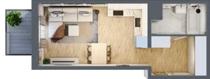1 pokój, mieszkanie 29,55 m², piętro 1, oferta nr D/11, Osiedle Rapsodia 2, Wrocław, Karłowice-Różanka, Różanka, ul. Wołowska 5