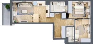 3 pokoje, mieszkanie 58,51 m², piętro 2, oferta nr C/39, Mokotów Sportowy 1 B, Warszawa, Mokotów, Augustówka, ul. Antoniewska