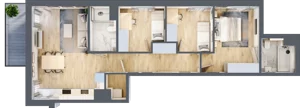 4 pokoje, mieszkanie 72,12 m², piętro 3, oferta nr D/25, Mokotów Sportowy 1 B, Warszawa, Mokotów, Augustówka, ul. Antoniewska