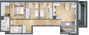 4 pokoje, mieszkanie 81,35 m², piętro 1, oferta nr D/3, Mokotów Sportowy 1 B, Warszawa, Mokotów, Augustówka, ul. Antoniewska