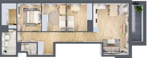 4 pokoje, mieszkanie 80,55 m², piętro 1, oferta nr E/7, Mokotów Sportowy 1 B, Warszawa, Mokotów, Augustówka, ul. Antoniewska