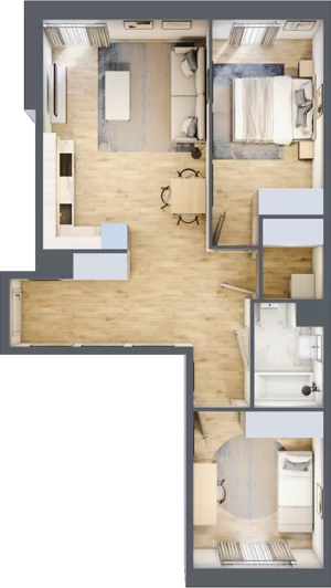 3 pokoje, mieszkanie 63,68 m², parter, oferta nr F/49, Apartamenty Park Matecznego bud. F i G, Kraków, Podgórze, Mateczny, ul. Rydlówka / Nowoorawska