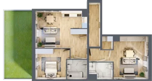 3 pokoje, mieszkanie 79,79 m², parter, oferta nr F/16, Apartamenty Park Matecznego bud. F i G, Kraków, Podgórze, Mateczny, ul. Rydlówka / Nowoorawska