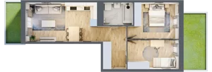 3 pokoje, mieszkanie 53,27 m², parter, oferta nr F/60, Apartamenty Park Matecznego bud. F i G, Kraków, Podgórze, Mateczny, ul. Rydlówka / Nowoorawska