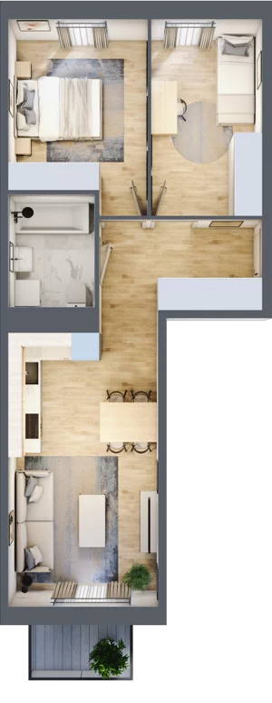 3 pokoje, mieszkanie 54,69 m², piętro 1, oferta nr F/36, Apartamenty Park Matecznego bud. F i G, Kraków, Podgórze, Mateczny, ul. Rydlówka / Nowoorawska