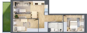 3 pokoje, mieszkanie 51,93 m², parter, oferta nr F/47, Apartamenty Park Matecznego bud. F i G, Kraków, Podgórze, Mateczny, ul. Rydlówka / Nowoorawska