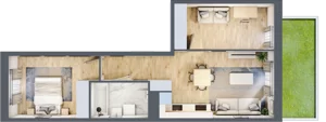 3 pokoje, mieszkanie 48,58 m², parter, oferta nr G/15, Apartamenty Park Matecznego bud. F i G, Kraków, Podgórze, Mateczny, ul. Rydlówka / Nowoorawska