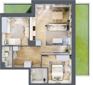 3 pokoje, mieszkanie 59,95 m², parter, oferta nr G/17, Apartamenty Park Matecznego bud. F i G, Kraków, Podgórze, Mateczny, ul. Rydlówka / Nowoorawska