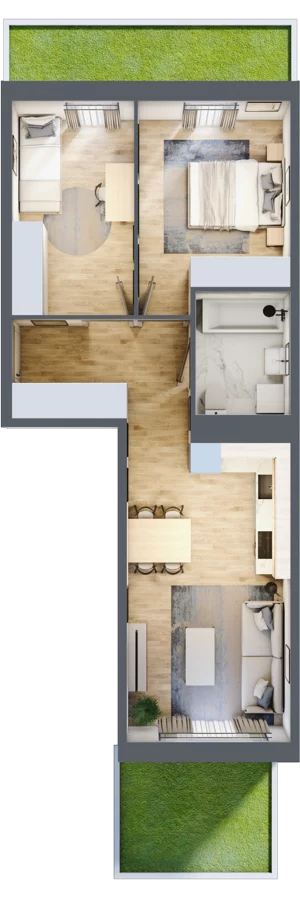 3 pokoje, mieszkanie 53,27 m², parter, oferta nr G/30, Apartamenty Park Matecznego bud. F i G, Kraków, Podgórze, Mateczny, ul. Rydlówka / Nowoorawska