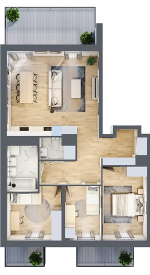 4 pokoje, mieszkanie 79,05 m², piętro 1, oferta nr G/35, Apartamenty Park Matecznego bud. F i G, Kraków, Podgórze, Mateczny, ul. Rydlówka / Nowoorawska