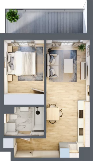 2 pokoje, mieszkanie 38,07 m², piętro 1, oferta nr A/6, Mokotów Sportowy 3, Warszawa, Mokotów, Augustówka, ul. Antoniewska