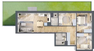 4 pokoje, mieszkanie 72,74 m², parter, oferta nr A/1, Mokotów Sportowy 3, Warszawa, Mokotów, Augustówka, ul. Antoniewska