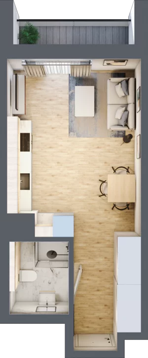 1 pokój, mieszkanie 27,94 m², piętro 1, oferta nr A/38, Mokotów Sportowy 3, Warszawa, Mokotów, Augustówka, ul. Antoniewska