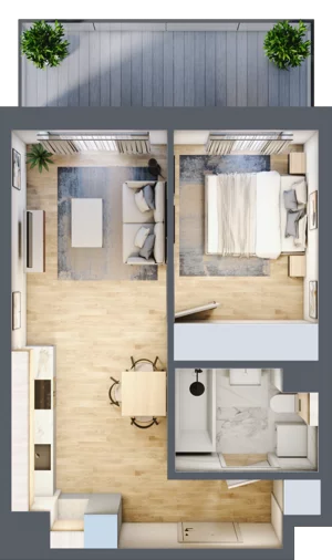 2 pokoje, mieszkanie 38,07 m², piętro 1, oferta nr A/7, Mokotów Sportowy 3, Warszawa, Mokotów, Augustówka, ul. Antoniewska