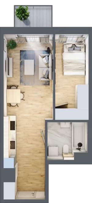 2 pokoje, mieszkanie 39,25 m², piętro 2, oferta nr A/12, Mokotów Sportowy 3, Warszawa, Mokotów, Augustówka, ul. Antoniewska