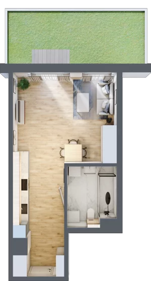 1 pokój, mieszkanie 39,38 m², parter, oferta nr A/2, Mokotów Sportowy 3, Warszawa, Mokotów, Augustówka, ul. Antoniewska