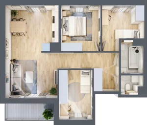 4 pokoje, mieszkanie 73,56 m², piętro 1, oferta nr A/36, Mokotów Sportowy 3, Warszawa, Mokotów, Augustówka, ul. Antoniewska