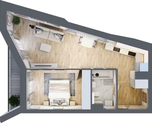2 pokoje, mieszkanie 48,19 m², piętro 3, oferta nr A/36, Osiedle przy Wielickiej, Kraków, Bieżanów-Prokocim, ul. Marii Orwid / Wielicka