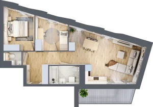 3 pokoje, mieszkanie 66,92 m², piętro 3, oferta nr A/25, Osiedle przy Wielickiej, Kraków, Bieżanów-Prokocim, ul. Marii Orwid / Wielicka