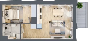 2 pokoje, mieszkanie 41,20 m², piętro 3, oferta nr A/105, Osiedle przy Wielickiej, Kraków, Bieżanów-Prokocim, ul. Marii Orwid / Wielicka