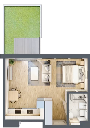 1 pokój, mieszkanie 34,72 m², parter, oferta nr A/39, Osiedle Wilno 8, Warszawa, Targówek, Elsnerów, ul. Bukowiecka